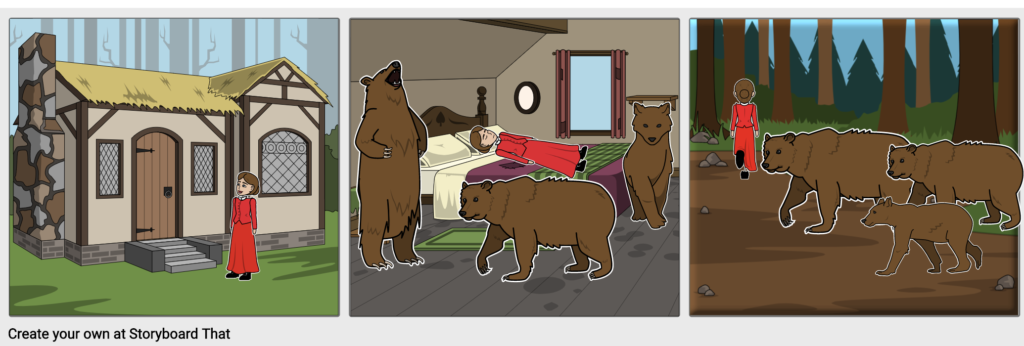 Little Red Riding Hood created using Storyboard That.